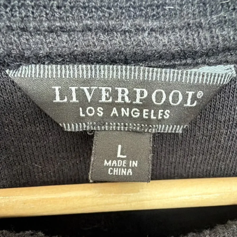 Liverpool Los Angeles Men's Black Knit Crew Neck Pullover Sweater Long Sleeve L